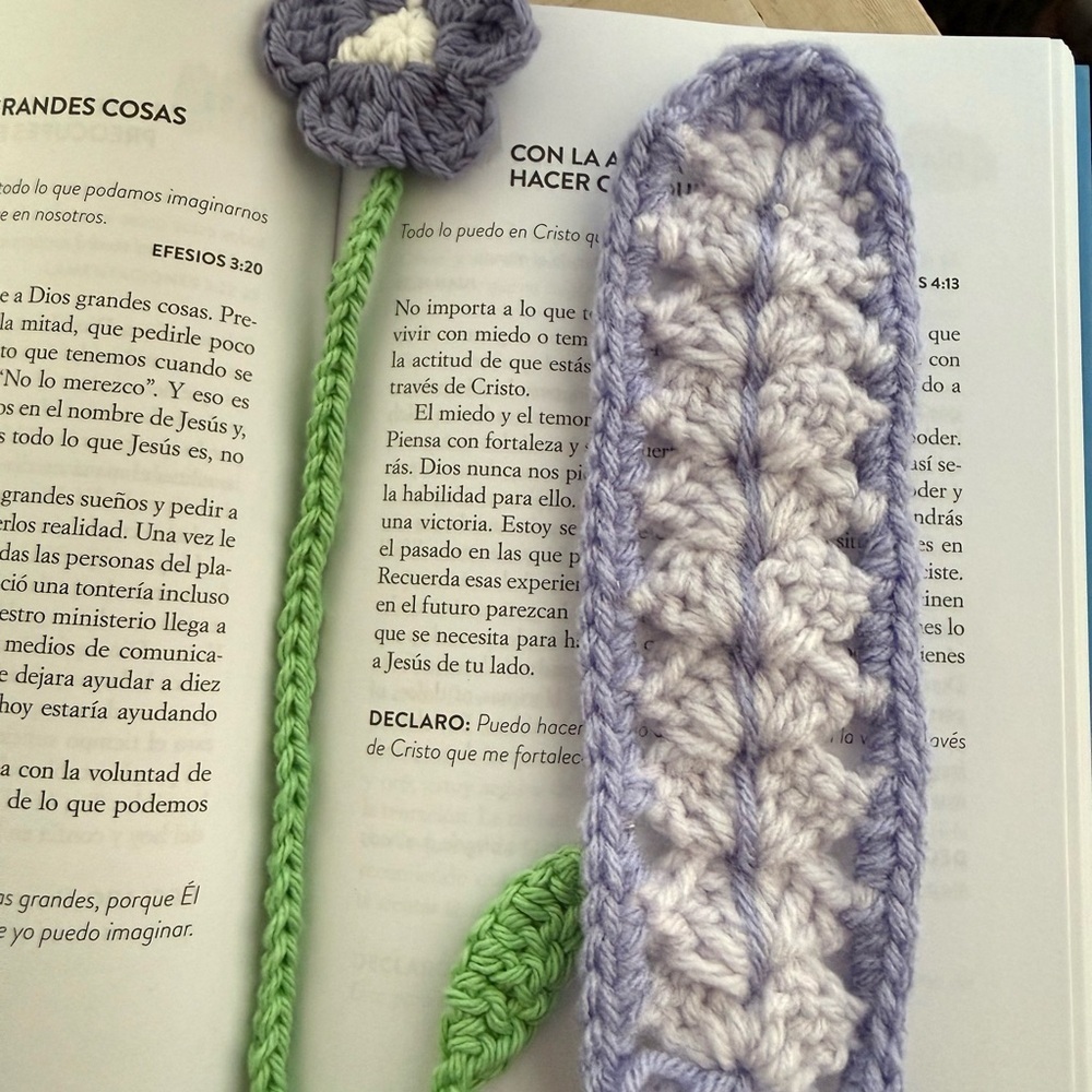 Flower Bookmark Set - Lavender & Sage - 2pc Floral Bookmarks - Picture 2 of 4
